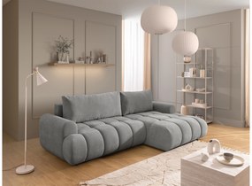 Lutario Mini jobb oldali sarokkanapé ágyneműfunkcióval - szürke Venice 2023 vízlepergető szövet