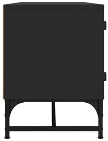 fekete TV-szekrény üvegajtókkal 102 x 37 x 50 cm