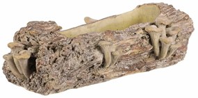 Beton burkolat - virágládika, fa gombákkal, 41 x19 x 13 cm, barna