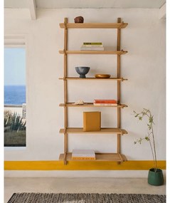Natúr színű tölgyfa moduláris polcrendszer 90x202 cm Sitra – Kave Home