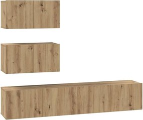 vidaXL TV szekrény garnitúra 4 pcs Artisan tölgy Faanyag