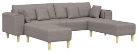 Szövet kanapé párnával 3 pcs Tópszínű 208 cm szövet