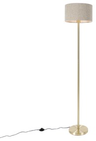 Sárgaréz állólámpa boucle ernyővel, taupe 35 cm - Simplo