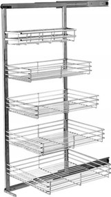 Konyhai Oldalsó Kihúzható Kosár Bal Króm