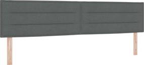 vidaXL LED ágytámla LED -es lámpákkal Sötétszürke 200 cm Poliészter