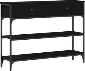 vidaXL Konzolasztal fiókkal Fekete tölgy 72.5 x 25 x 75 cm Faanyag