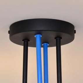 Felületre szerelhető csillár OXFORD 4xE27/15W/230V fekete/kék