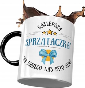 Fekete Bögre Takarítónőnek A Legjobb Takarítónő Nyomtatott Fotóval