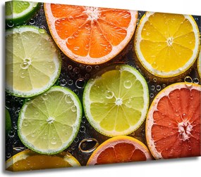 Vászonkép Citrus Frissesség Lime Grapefruit Citrom 40x30