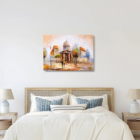 Kép - Festett városi emlékmű (üvegen) (70x50 cm)
