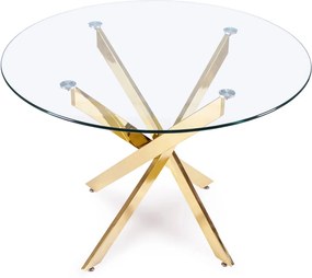 Elegáns Étkezőastzal Üveg/Aranya. SALLO 110 cm