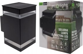 Napelemes Homlokzati Lámpa Kerti Fali Lámpa Led SOE-14C IP44 Fekete