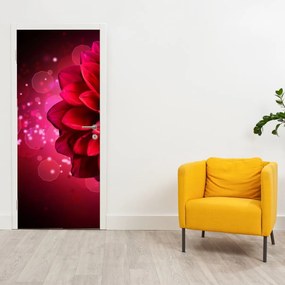 Fotótapéta ajtóra - Piros virág (95x205cm)