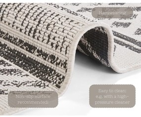 Biri fekete-krémszínű kültéri szőnyeg, 80 x 150 cm - NORTHRUGS