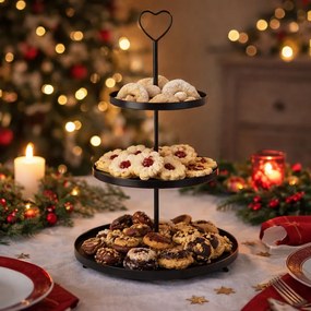 Fém polcos szekrény 3 emeletes, 30 × 30 × 48 cm,fekete