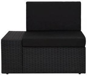 vidaXL 14 részes fekete polyrattan kerti ülőgarnitúra párnákkal