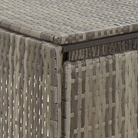 szürke polyrattan hármas kerekeskuka tárolófészer 207x80x117 cm