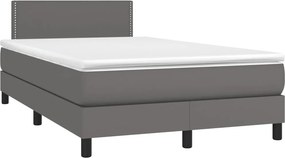 vidaXL szürke műbőr rugós ágy matraccal 120x190 cm