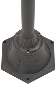 bronzszínű 2-égős alumínium kerti állólámpa, E27, 220 cm