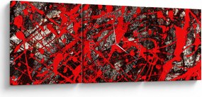Kép - kifejező absztrakciók (órával) (90x30 cm)