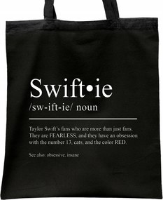 Taylor Swift fekete pamut bevásárló táska rajongóknak Ajándék