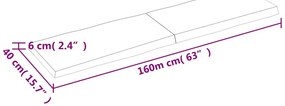 kezeletlen tömör fa asztallap 160x40x(2-6) cm