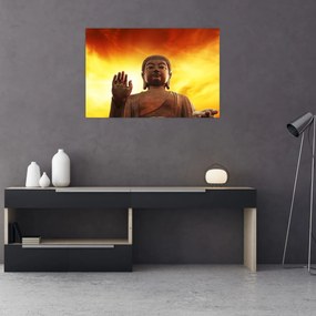 Kép - Buddha piros és sárga háttérrel (90x60 cm)