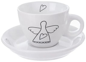 Fekete-fehér kerámia csésze szett 2 db-os 90 ml – Orion