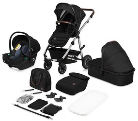 Lionelo - Kombinált 3 az 1-ben babakocsi AMBER fekete ezüst