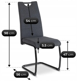 Szánkótalpal Étkezőszék Szürke Színben. LOPEZ