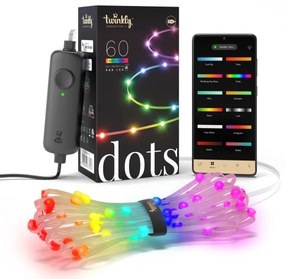 Twinkly TWD060STP-T - RGB LED fényerőszabályozható DOTS fényfüzér 60 LED 7 m USB Wi-Fi