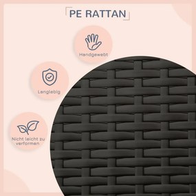 PawHut Rattan kültéri kutyafekhely előtetővel, hűsítő kisállatfekhely fémkerettel, levehető párna, kávébarna