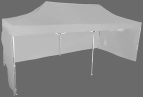 Gyorsan összecsukható sátor 3x6m - alumínium, 3 oldalfal, Szürke / antracit