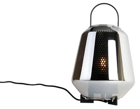 Art Deco asztali lámpa fekete füstüveggel 23 cm - Kevin