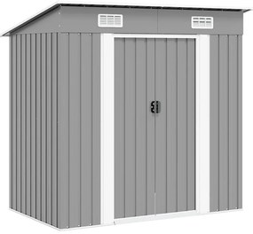 vidaXL szürke fém kerti fészer