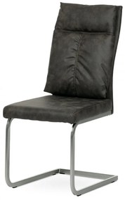 Scaun Modern Sledback Dining Vintage gri efect de piele tapițerie DCH-459