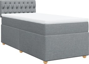 vidaXL világosszürke szövet rugós ágy matraccal 100 x 200 cm