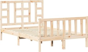 vidaXL tömör fenyőfa ágykeret ágy matrac nélkül 120 x 200 cm