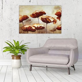 Piros virágok képe (90x60 cm)