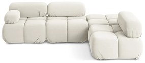 Fehér bársony moduláris sarokkanapé (jobb oldali) Lokua – Makamii