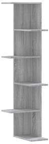 szürke sonoma szerelt fa fali sarokpolc 36,5 x 36,5 x 140 cm
