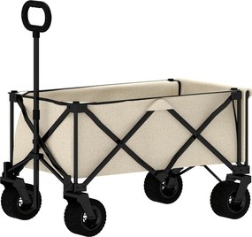 Outsunny Kertkocsi 100 kg Kapacitású, Összecsukható Szállító Kocsi Levehető Ponyvával, Fogantyúval, Kerekekkel, Kert Kocsi 138 Liter, Használati Kocsi