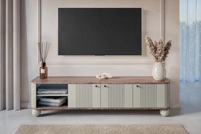 Vesper 3D TV-szekrény 187 cm - kasmír / diófa / fekete színű fogantyúk / gömb alakú lábak