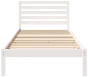 Ágykeret fejtámlával Fehér 80 x 210 cm Tömör fenyőfa