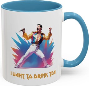 Queen Freddie Mercury I Want to Drink Tea nyomott mintás bögre zenerajongóknak