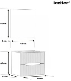 Trent Fürdőszobabútor 60 cm kerámia mosdóval (2 fiókos) tükörrel 60x80 cm világoszöld