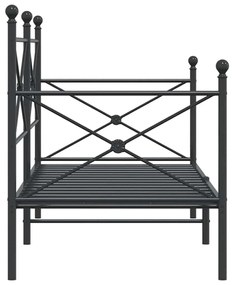 kanapéágy matrac nélkül fekete 90x190 cm acél