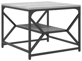 Dohányzóasztal polccal - Szürke sonoma - 51x50x40 cm - Összeszerelt fa