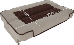 Kinyitható dívány, bézs/barna, PERSI