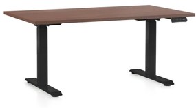 OfficeTech D állítható magasságú asztal, 140 x 80 cm, fekete alap, dió